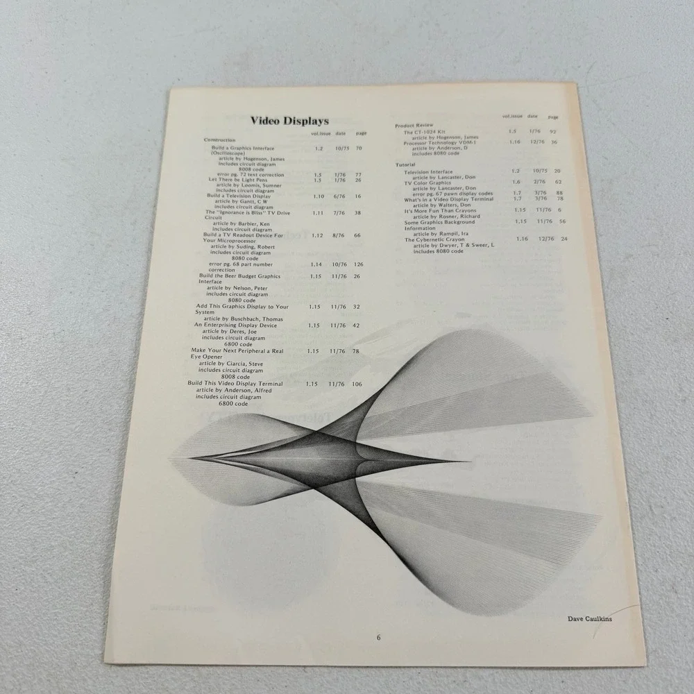 Byte Magazine Volume 1 Sep. 1975 - Dec. 1976 Index Of Features By Subject